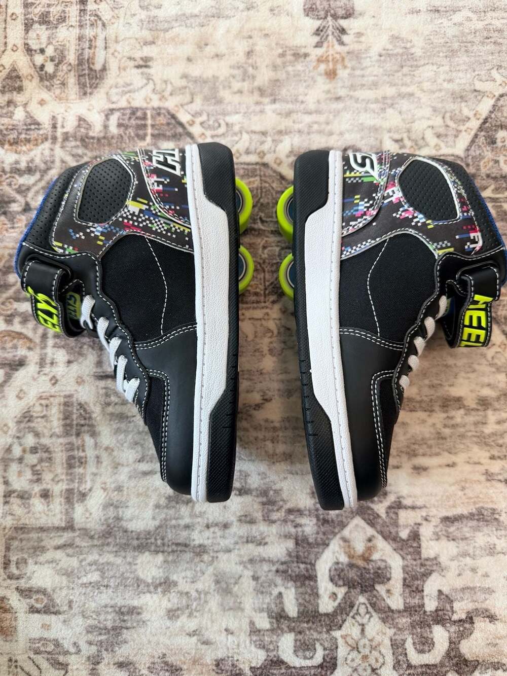 Heelys Rezerve EX X2 Youth Size 13C Black Multi-Color Dual Wheel Roller Shoes - Picture 3 of 9